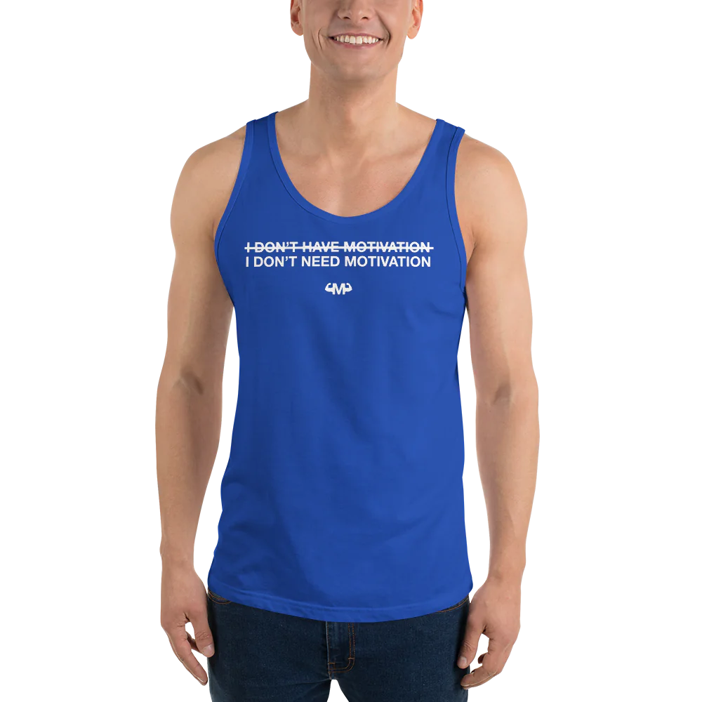 I Don't Need Motivation Men’s Staple Tank Top | Bella + Canvas 3480
