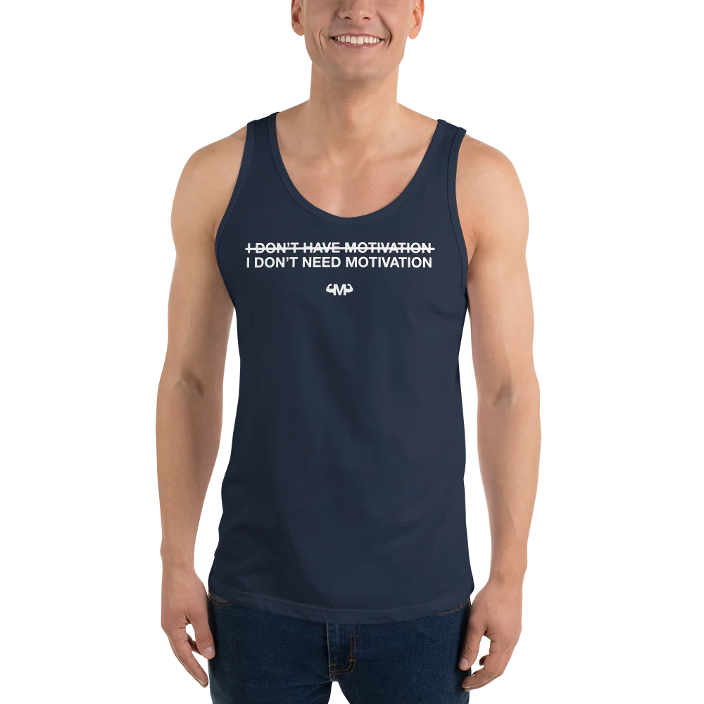 I Don't Need Motivation Men’s Staple Tank Top | Bella + Canvas 3480